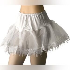 Leg Avenue 🤍 Ivory Fringe Teardrop Lace Petticoat | Nylon Skirt Women’s O/S
